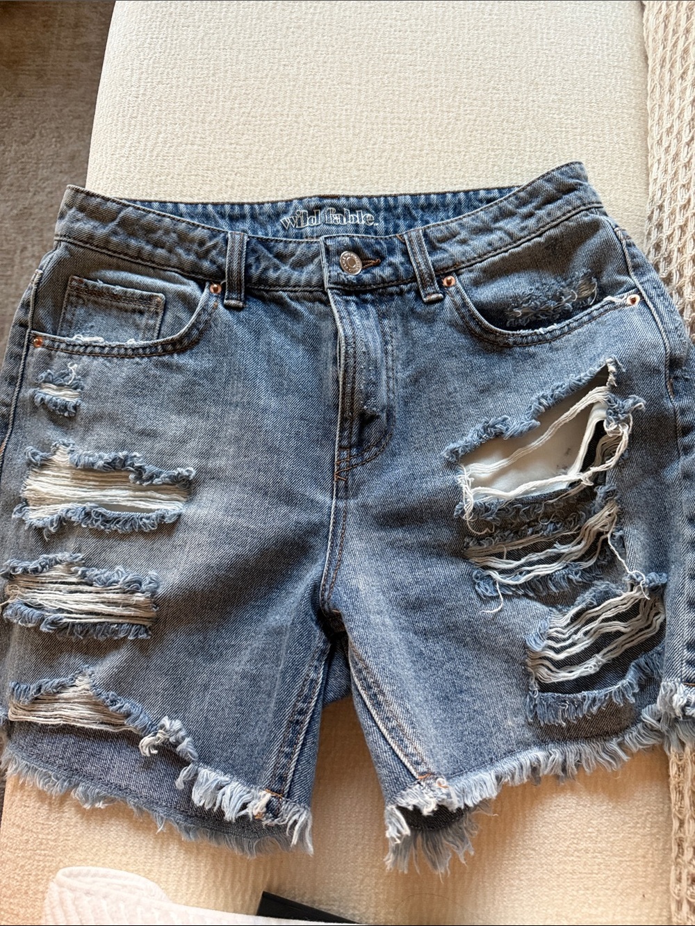 Wild Fable Ripped Light Blue Denim Shorts